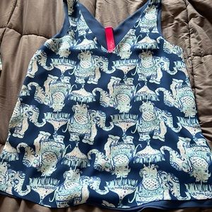 Lilly Pulitzer Florin Sleeveless V Neck Reversible Tank